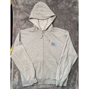 Vintage Ocean Pacific OP Full Zip Hoodie Mens Large Gray Surf Beach Logo Sweater